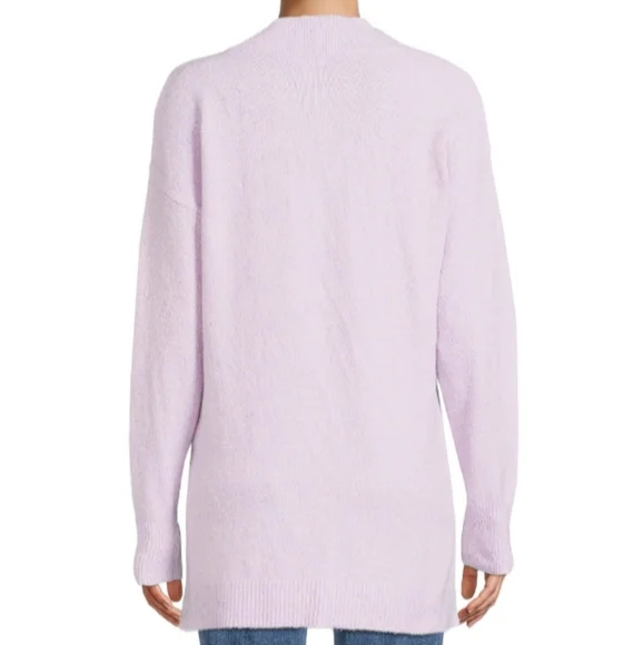 New Women's Spring Lavender V-Neck Soft Sweater - Picture 4 of 5